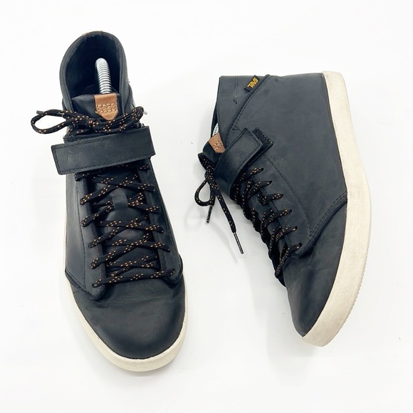 Teva Willow Chukka Sneaker Black Leather High Top Shoe Size 8.5 - Picture 12 of 12